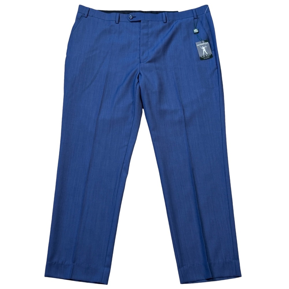 Lauren Ralph Lauren 42x32 Blue Edgewood Ultraflex Wool Dress Pants NEW Classic